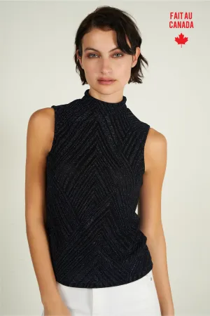 Camisole brillante à col montant - LEANNE-B2 - (R-A15)