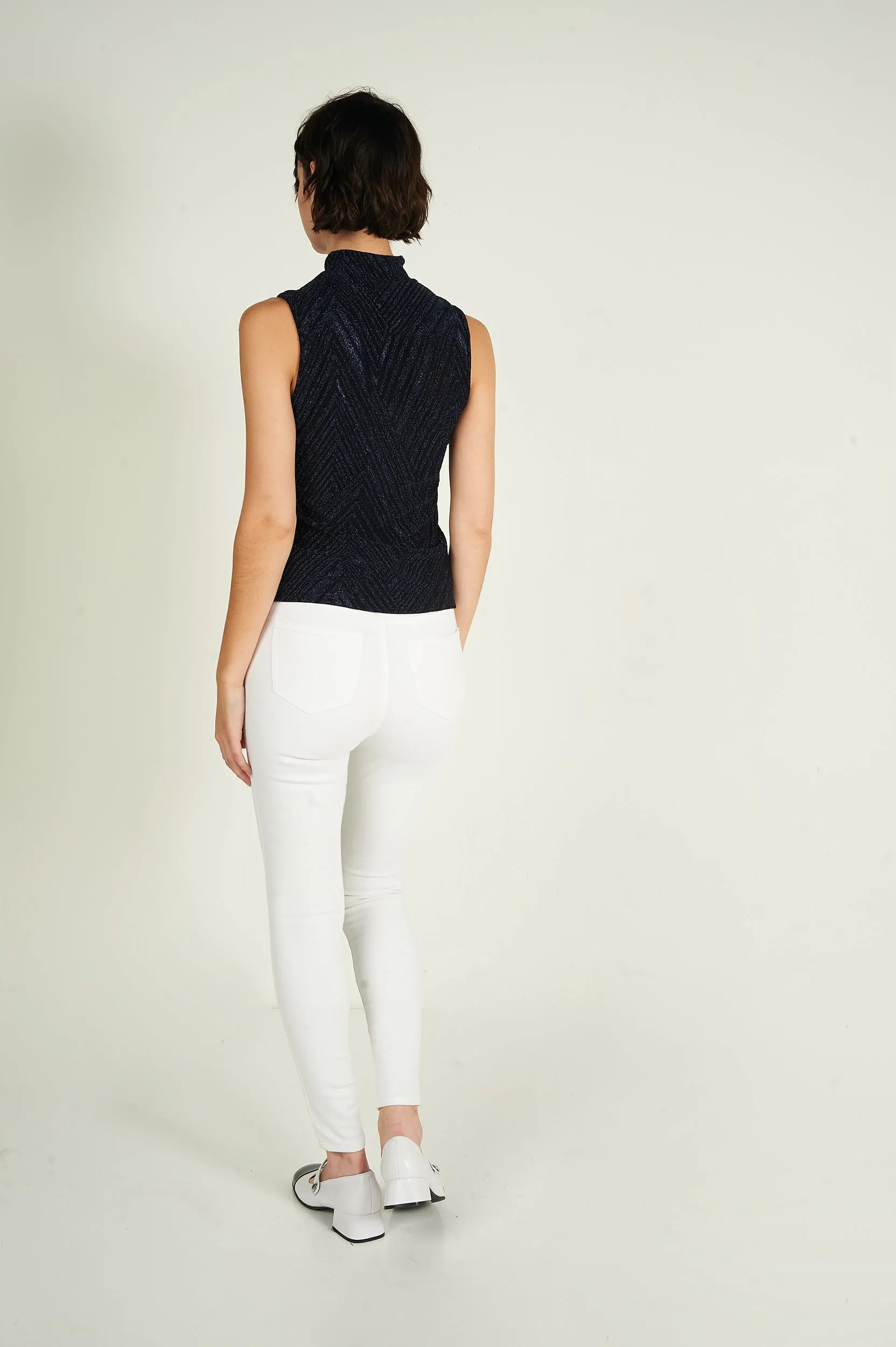 Camisole brillante à col montant - LEANNE-B2 - (R-A15)