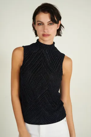 Camisole brillante à col montant - LEANNE-B2 - (R-A15)