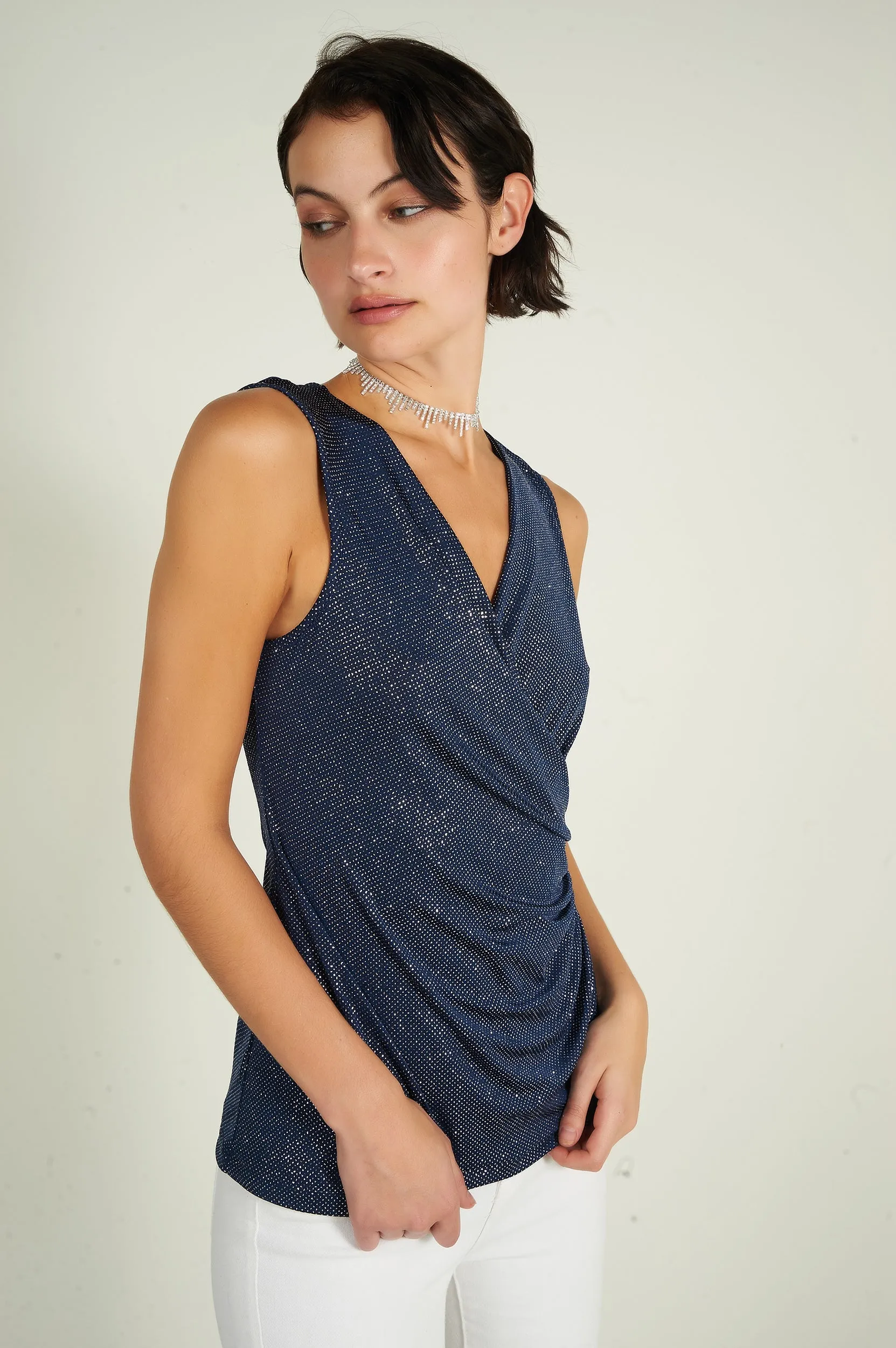 Camisole cache-coeur brillante - SHAYBLUE - (R-A11)