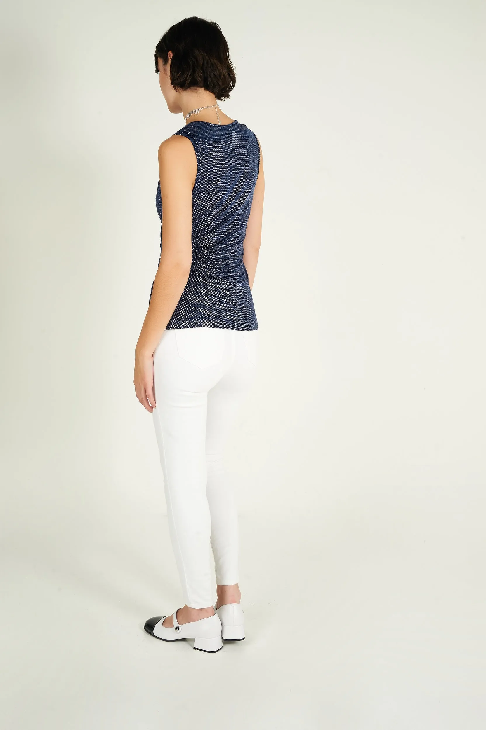 Camisole cache-coeur brillante - SHAYBLUE - (R-A11)