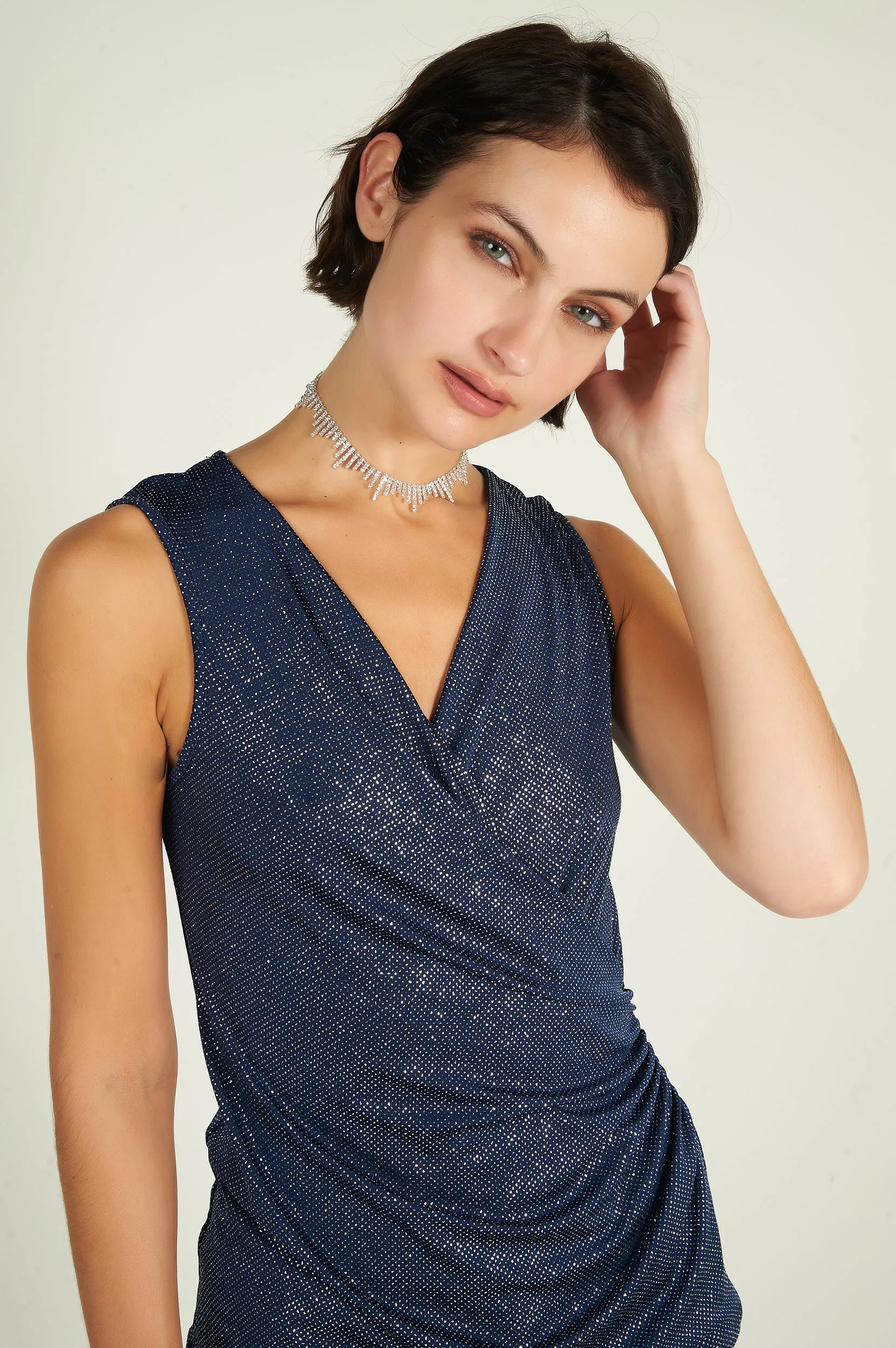 Camisole cache-coeur brillante - SHAYBLUE - (R-A11)