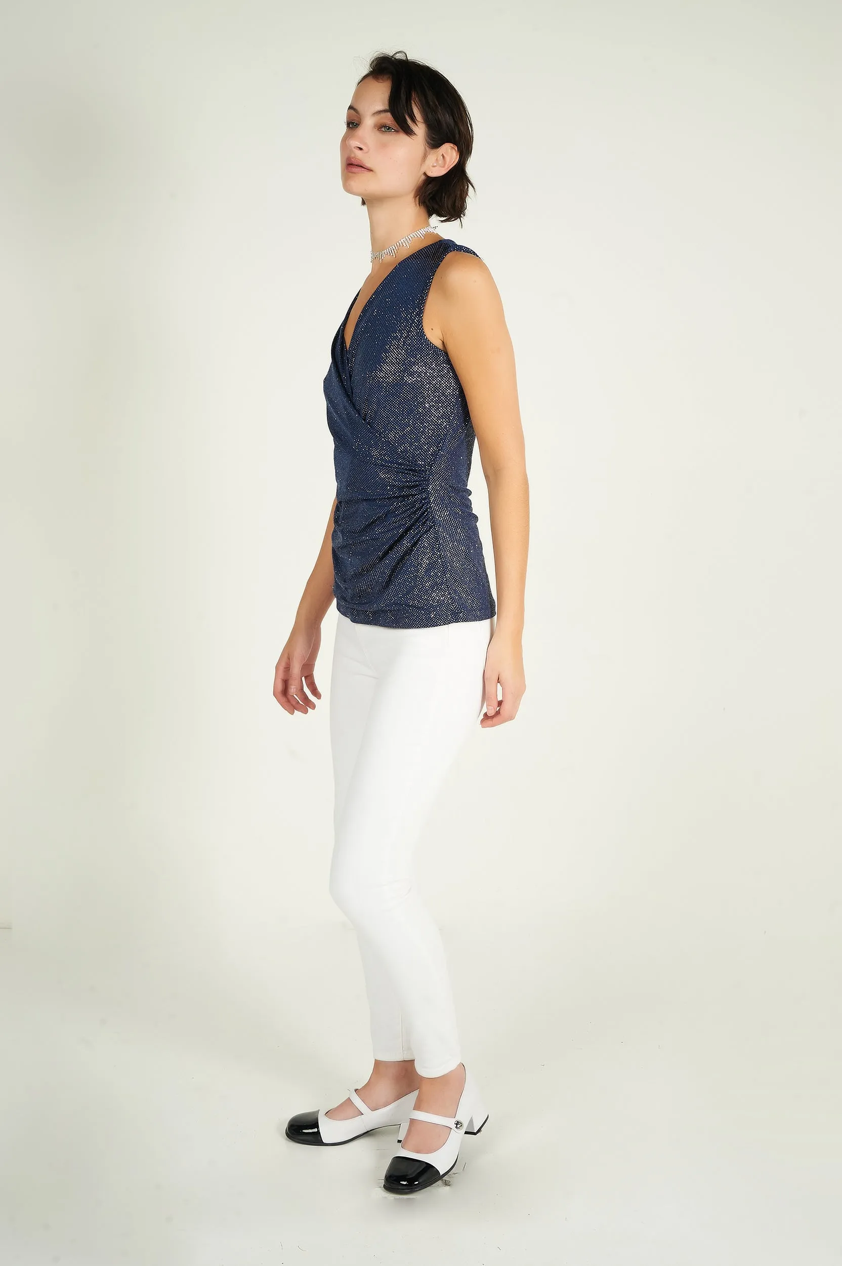 Camisole cache-coeur brillante - SHAYBLUE - (R-A11)
