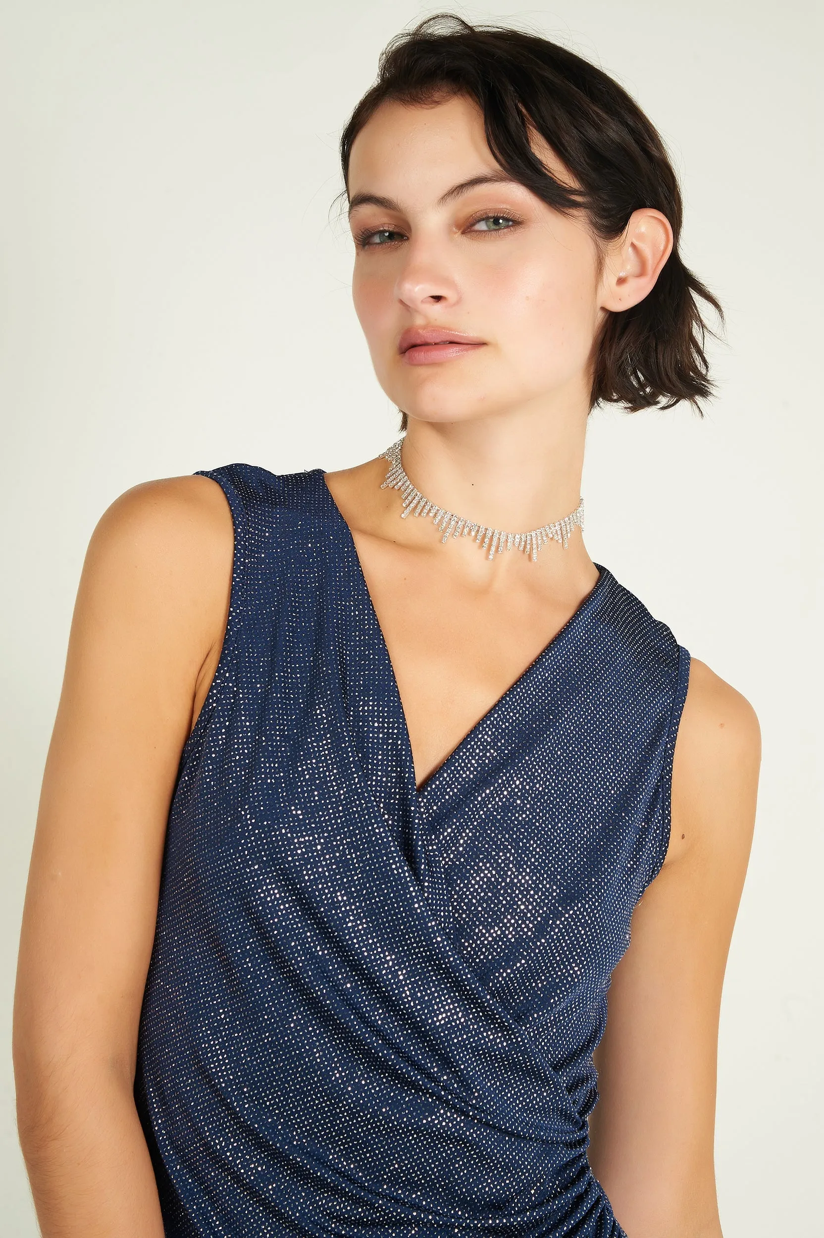 Camisole cache-coeur brillante - SHAYBLUE - (R-A11)