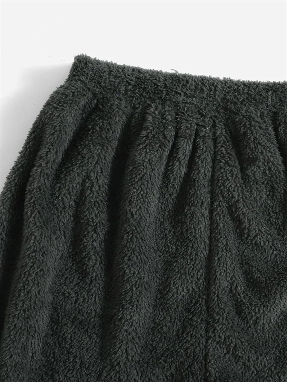 Canbebig Women's Fuzzy 2 Piece Lounge Sets Crop Tank Tops Wide Leg Long Pants Outfits Pajamas Soft Sherpa Fluffy Sleepwear