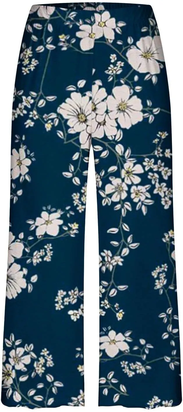 Capri Pajamas for Women Set Cotton Soft Pajamas Summer Short Sleeve Pajamas Top And Bottom Lounge Set with Pockets