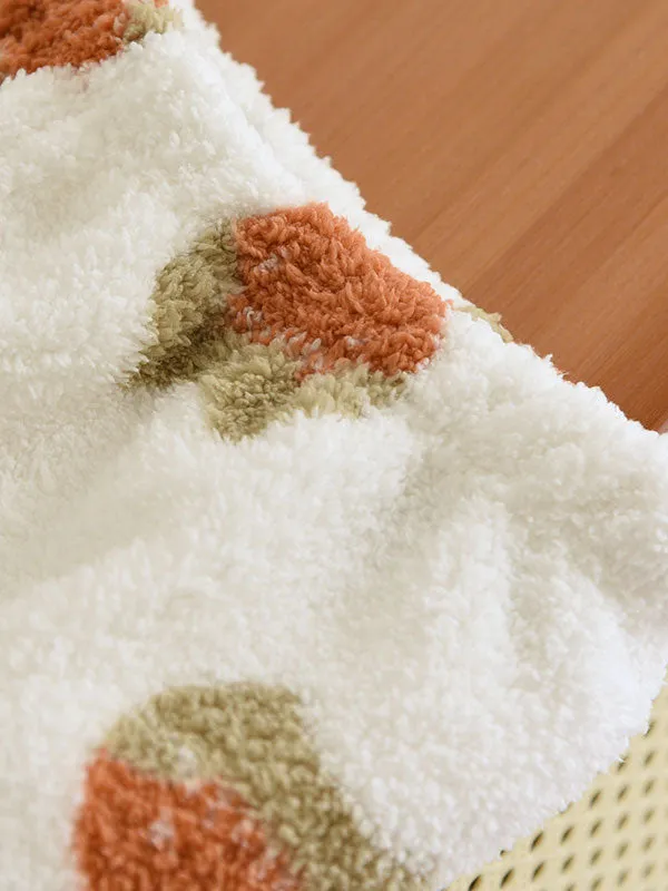 Cartoon Bear Print Flannel Set