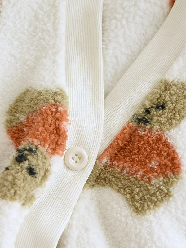 Cartoon Bear Print Flannel Set