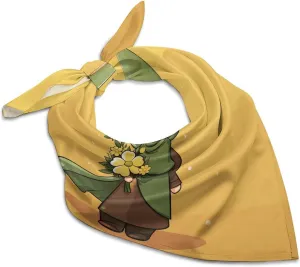 Cartoon Muslim Girl 18" Square Head Scarf Lightweight Silk Scarf for Women Soft Satin Head Scarves Large Neckerchief Fashion Bandanas Silk Headband Neck Satin Scarfs for Bag Hair Scarves Gift
