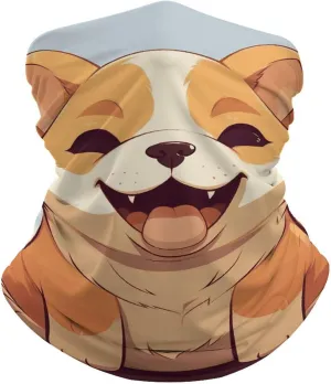 Cartoon Shiba Inu Dog Balaclava UV Protection Neck Gaiters for Men Women Summer Cooling Neck Gaiter Breathable Face Mask Sun Protection Ski Mask Fishing Face Cover Scarf Windproof Headwear Bandana