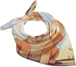 Cartoon Shiba Inu Dog Silk Scarf Fashion Satin Head Scarf Lightweight Head Scarves for Neck Silk Scarves for Women Men Boho Hair Wrap Sleeping Kerchief Bandanas Pocket Square 18" X 18"