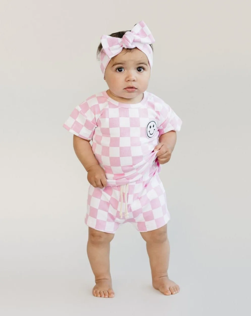 Charlie-Checkered Shorts Set for kids