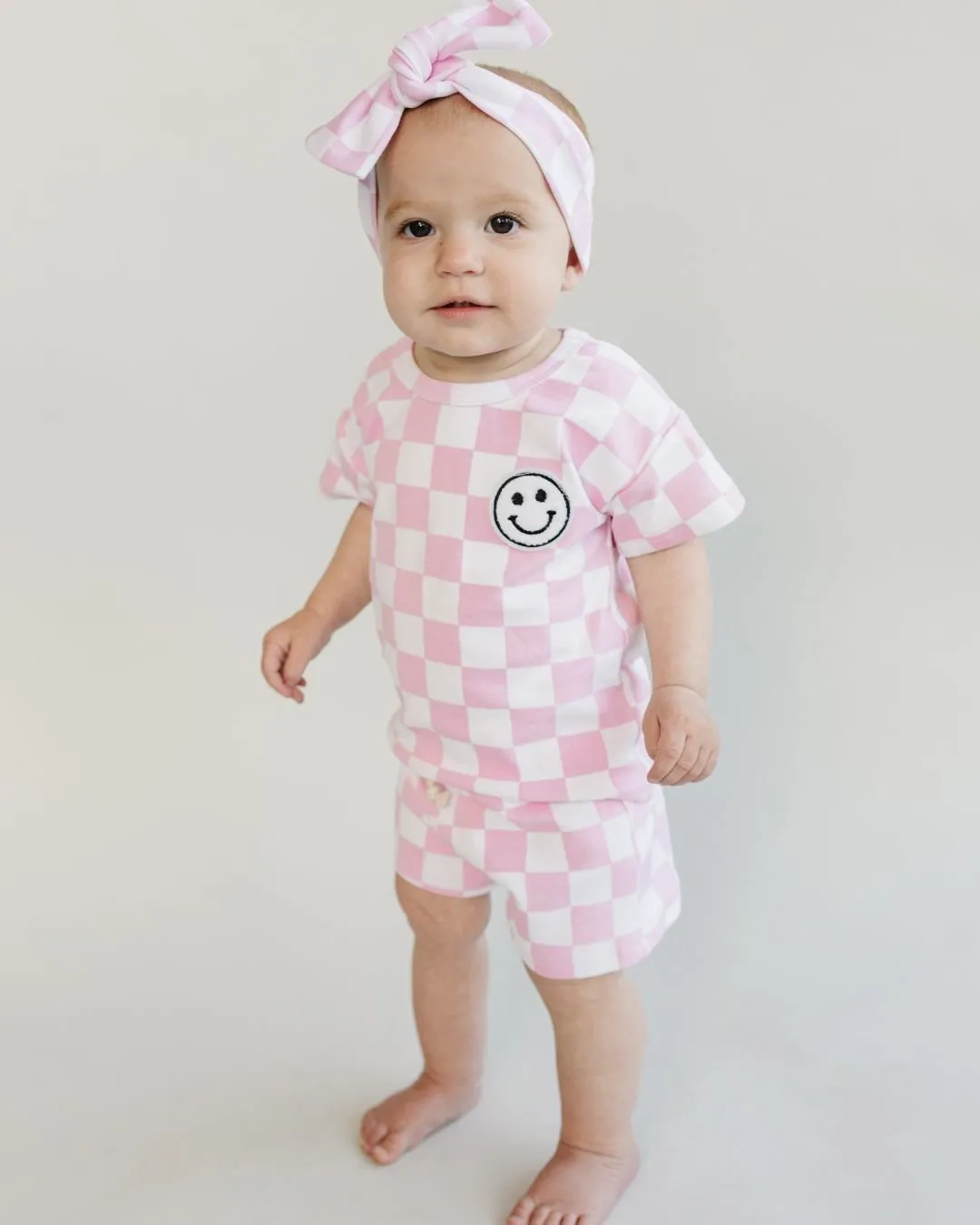 Charlie-Checkered Shorts Set for kids
