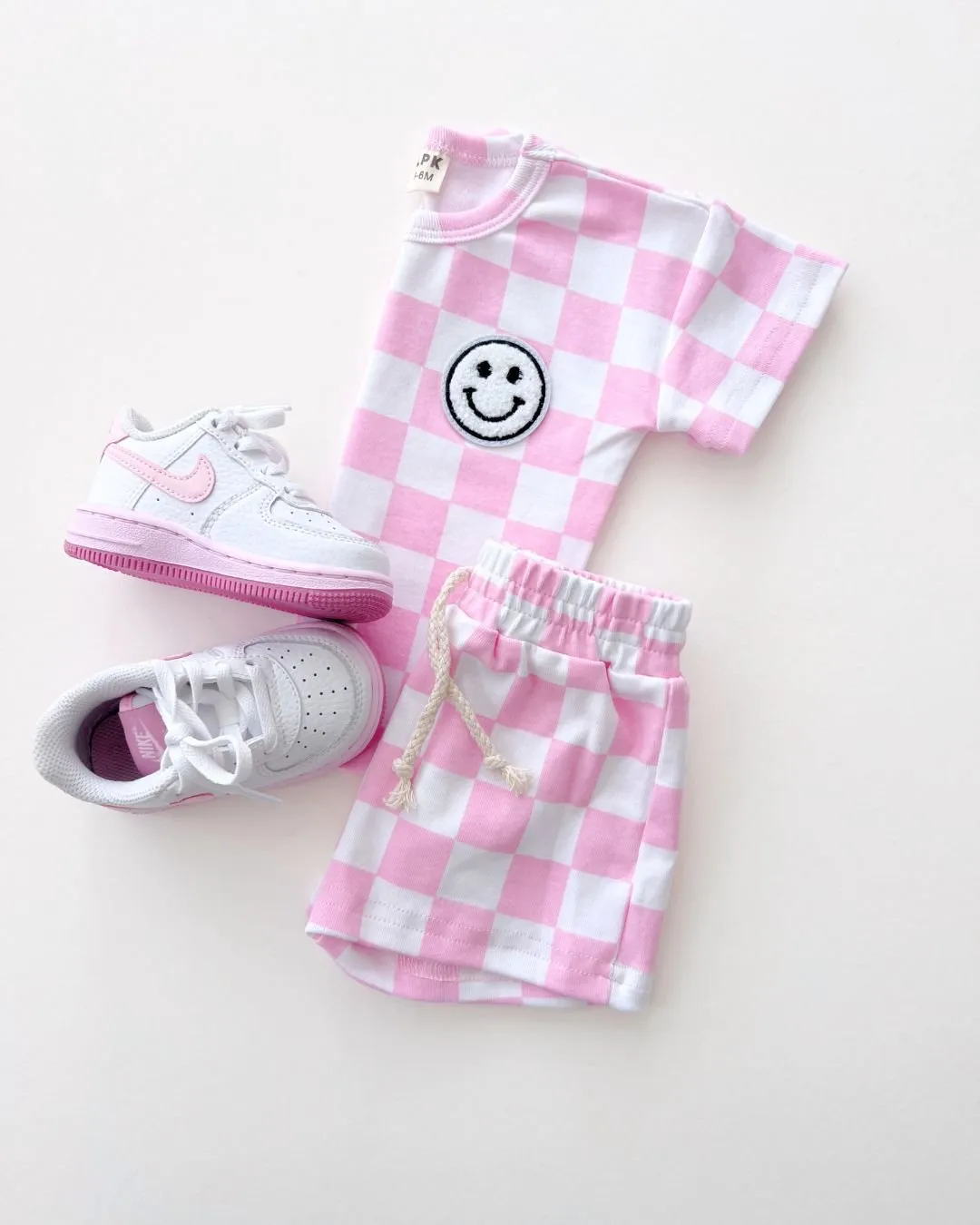 Charlie-Checkered Shorts Set for kids