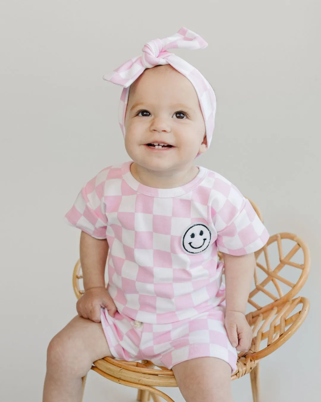 Charlie-Checkered Shorts Set for kids