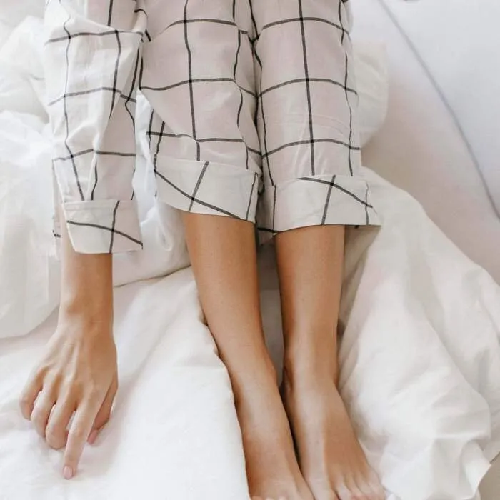 Charming Gridded Pajamas Set, Women's Sleepwear, 100% Cotton Pajama, Home Clothes For Her, Pant & Long Sleeve Shirt, Personalized Pajama Set