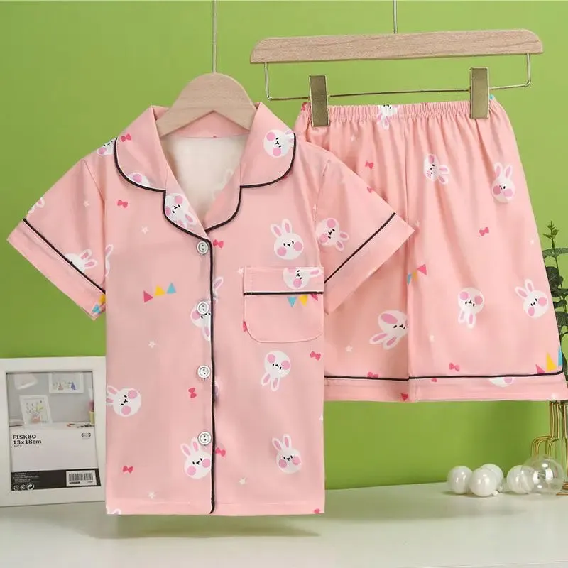 Children's Cartoon Print Long sleeve Loungewear Suits Pajamas