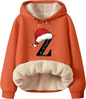 Christmas Hoodie For Women Letter Print Hoodie Sweatshirt Funny Xmas Holiday Pullover With Pocket White Christmas