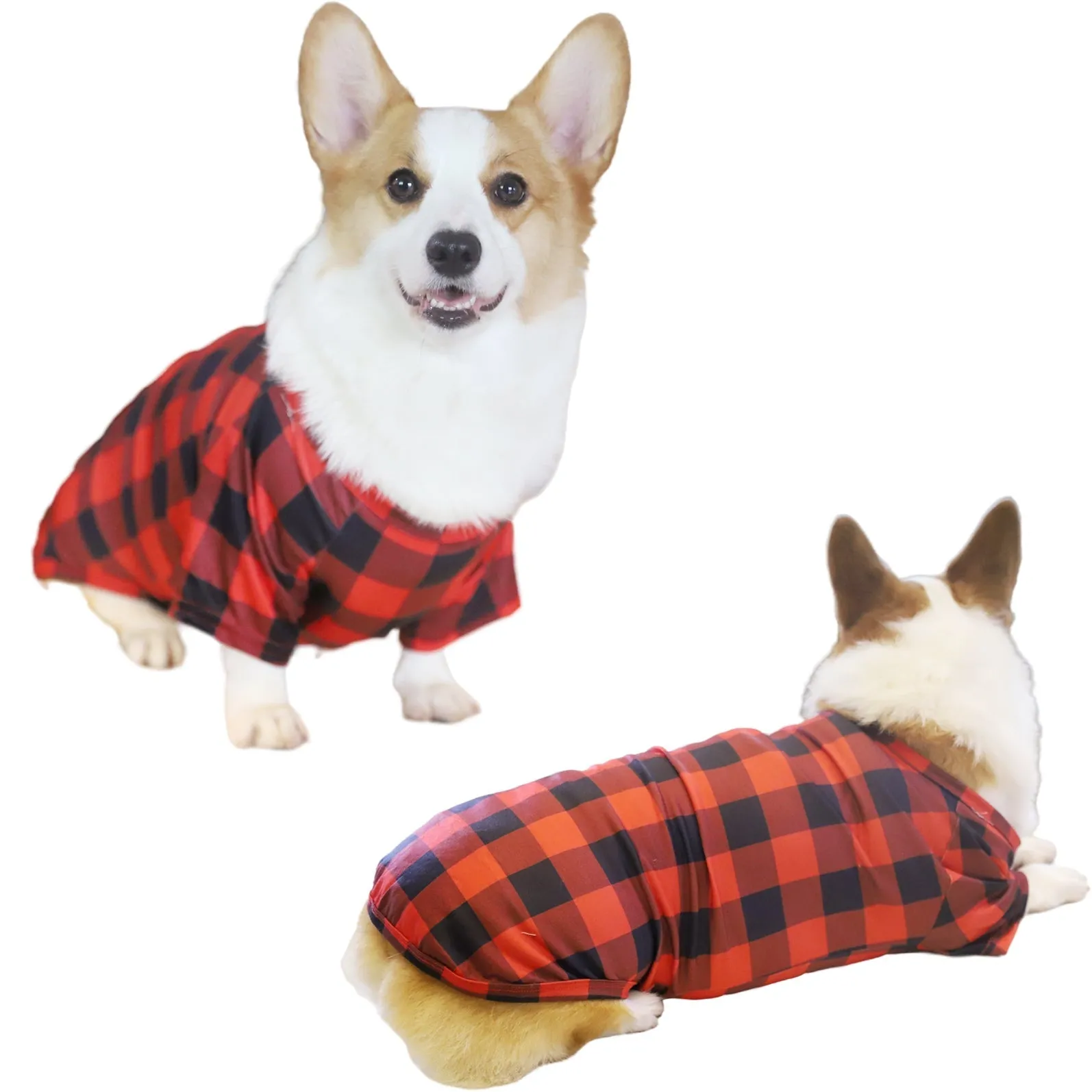 Christmas Make Memories Together 2024 Print Black & Red Plaid Family Matching Black Pajamas With Dog bandana