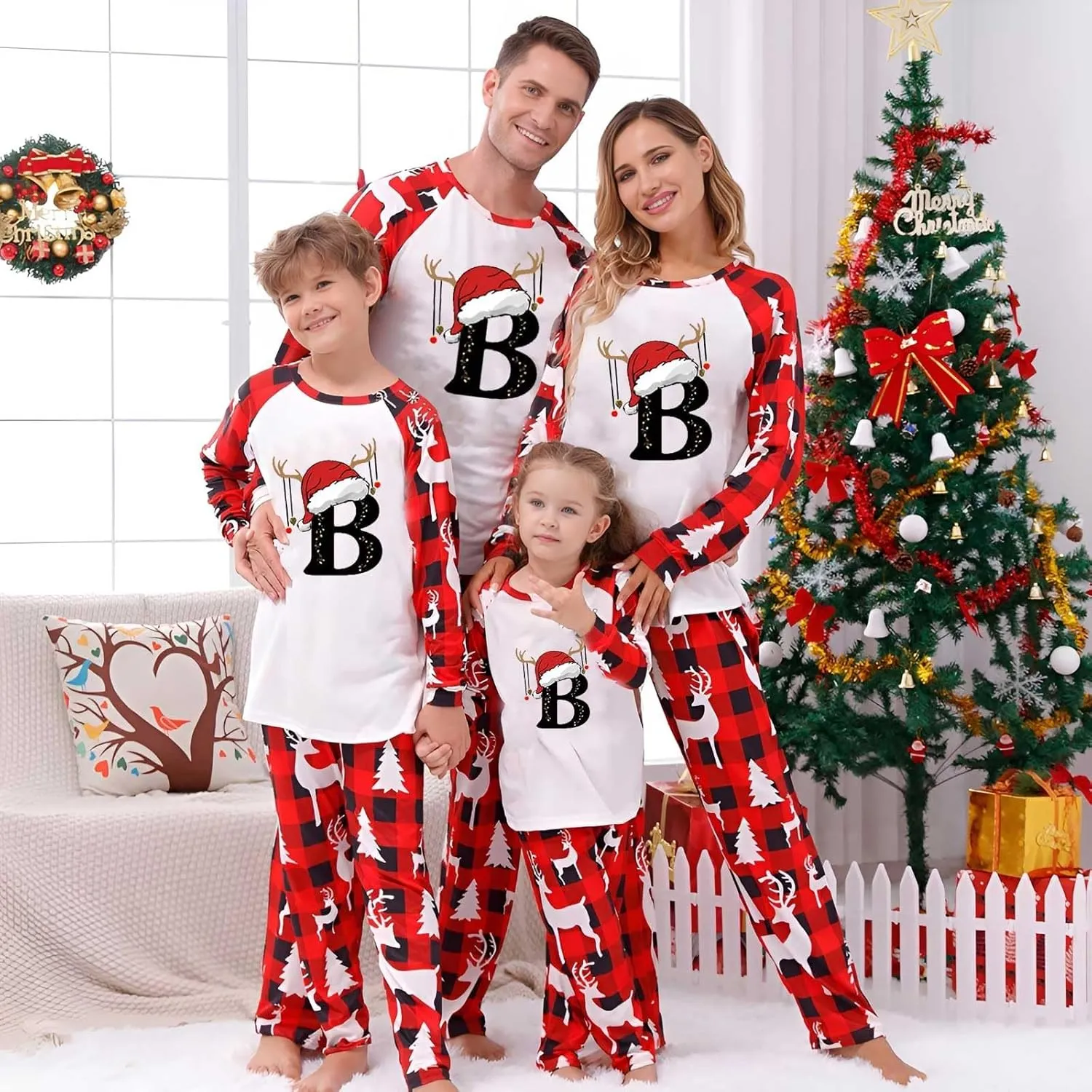 Christmas Pajamas for Family 2024 Holiday Christmas Pjs for Family Xmas Pajamas Matching Sets for Couples Sleepwear