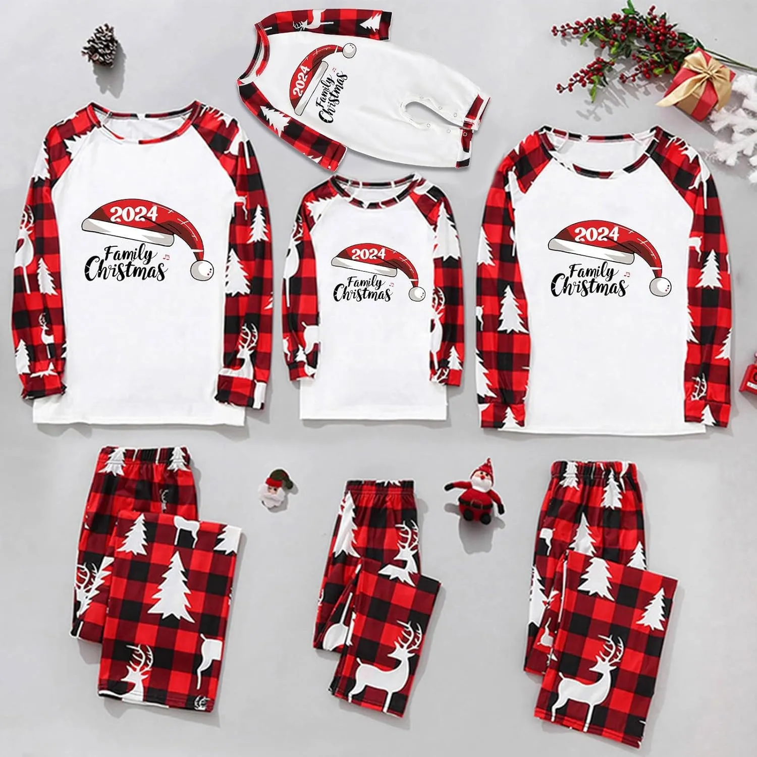Christmas Pajamas for Family Holiday Christmas Pjs for Family Christmas Pajamas Matching Sets for Couples Sleepwear