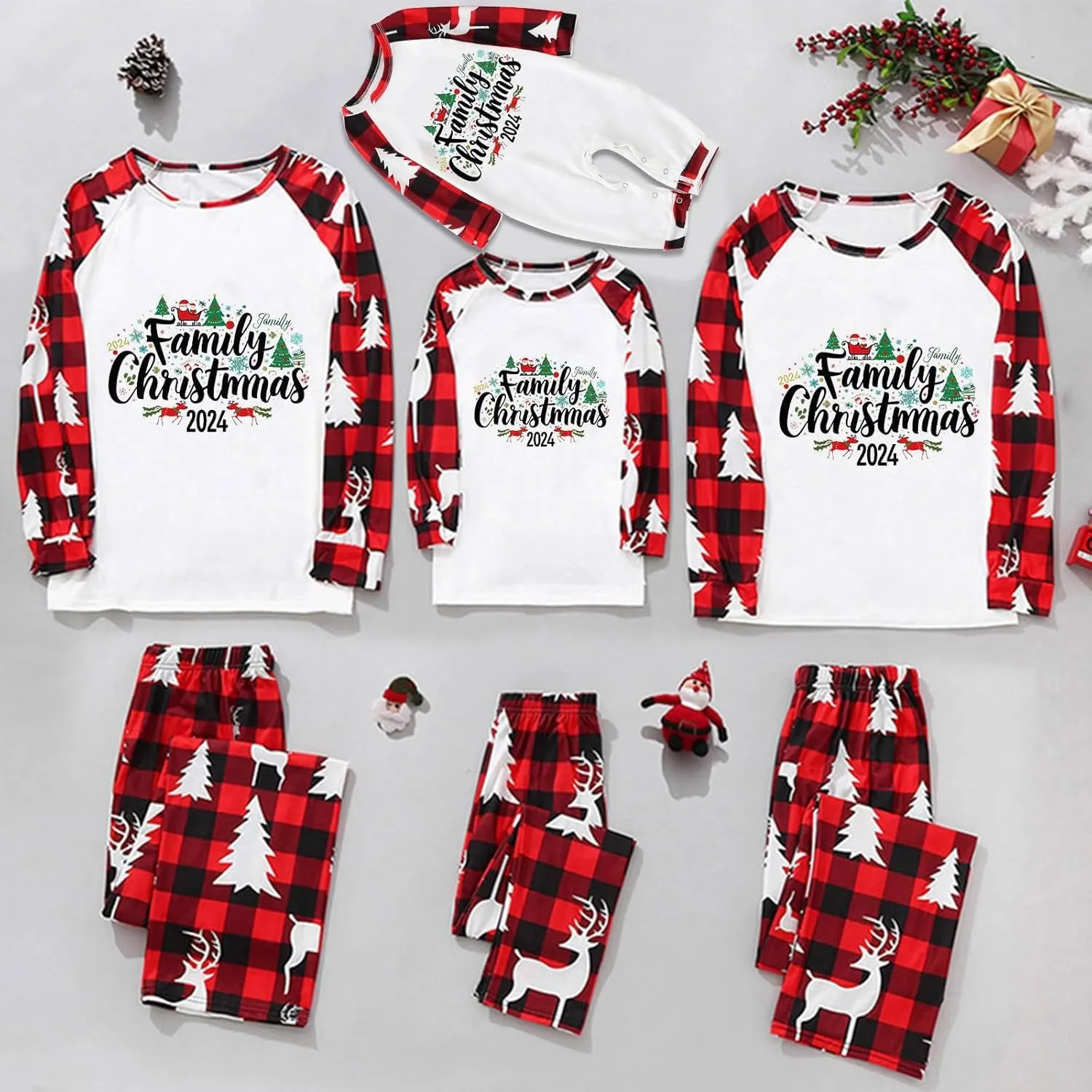 Christmas Pajamas for Family Holiday Christmas Pjs for Family Christmas Pajamas Matching Sets for Couples Sleepwear