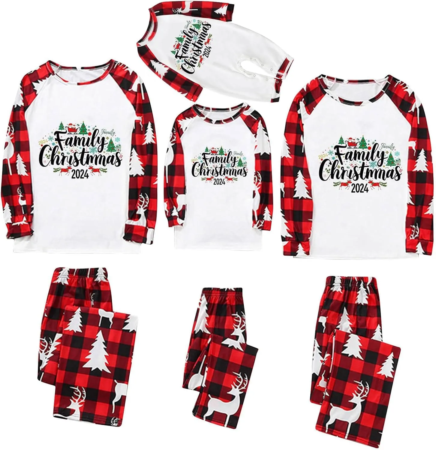 Christmas Pajamas for Family Holiday Christmas Pjs for Family Christmas Pajamas Matching Sets for Couples Sleepwear