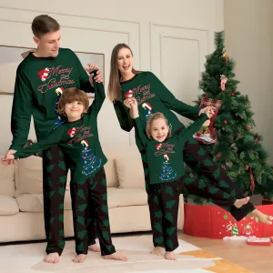 Christmas Tree Print Long-Sleeve Pajamas