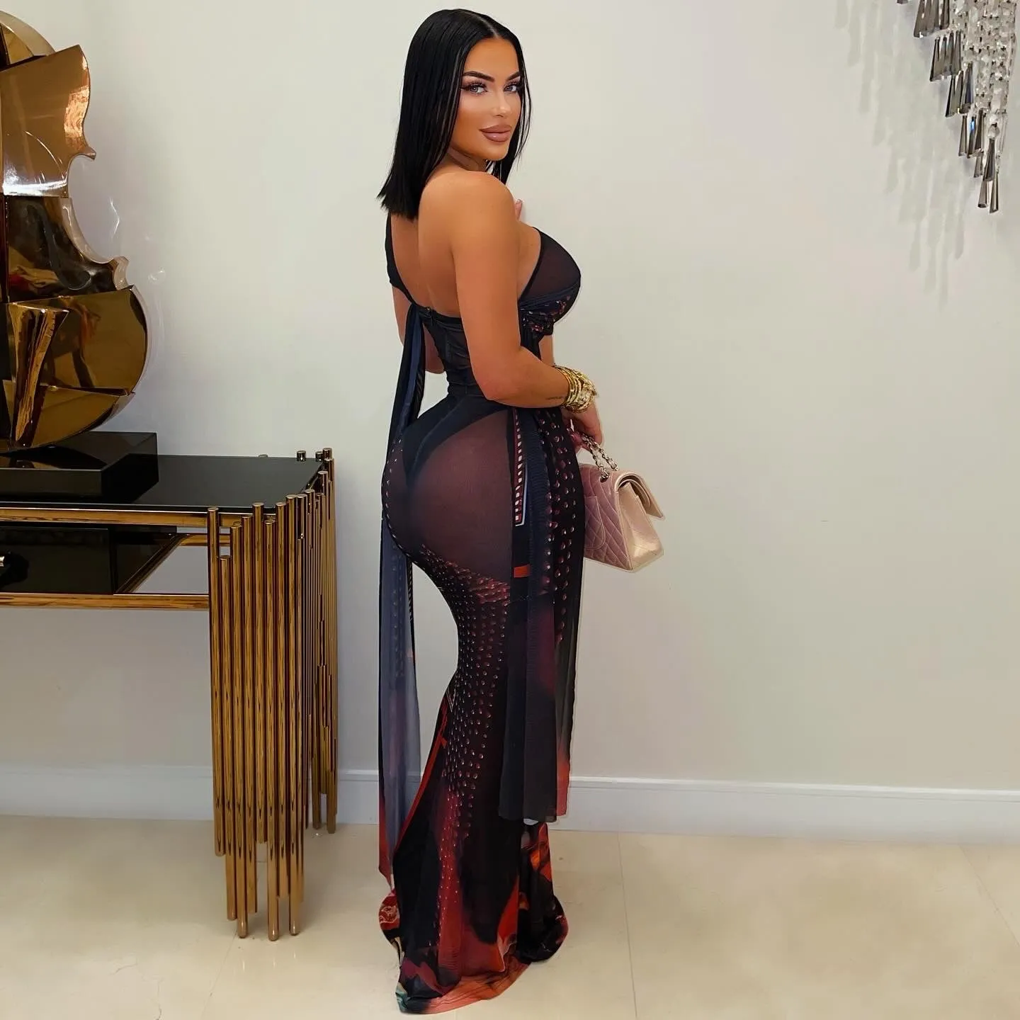 City maxi dress (Black multi)