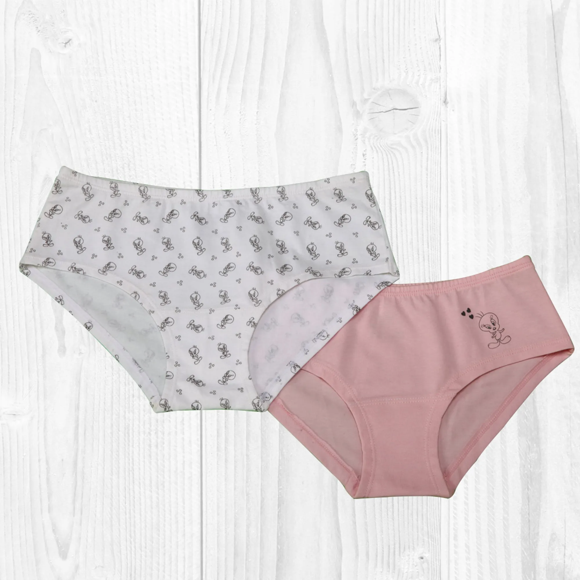 Classic Tweety Printed Brief Combo for Girls-(Pack of 2)-SGL-10