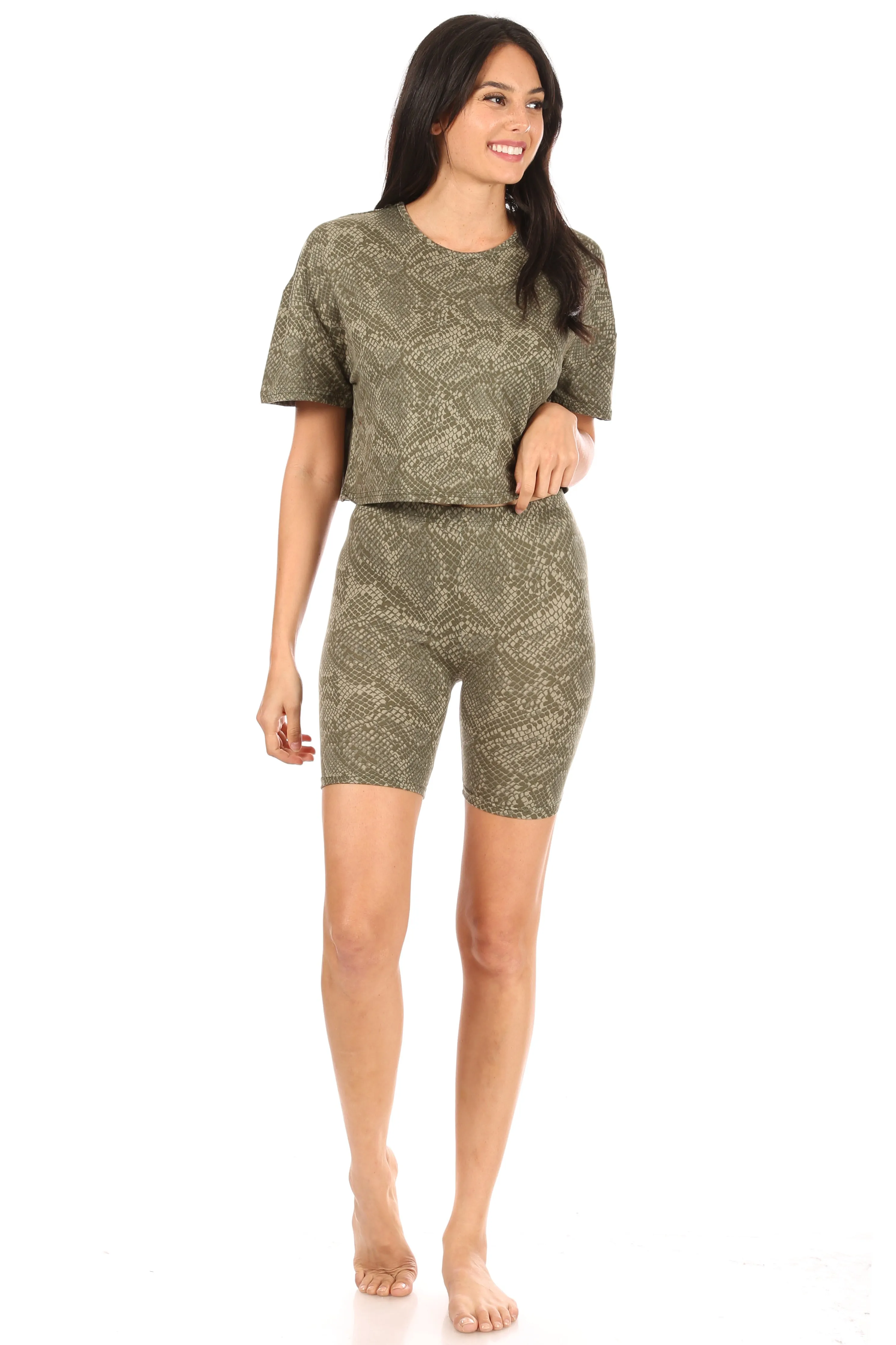 Cold-Blooded Short Sleeve Tee and Biker Short Pajama Set