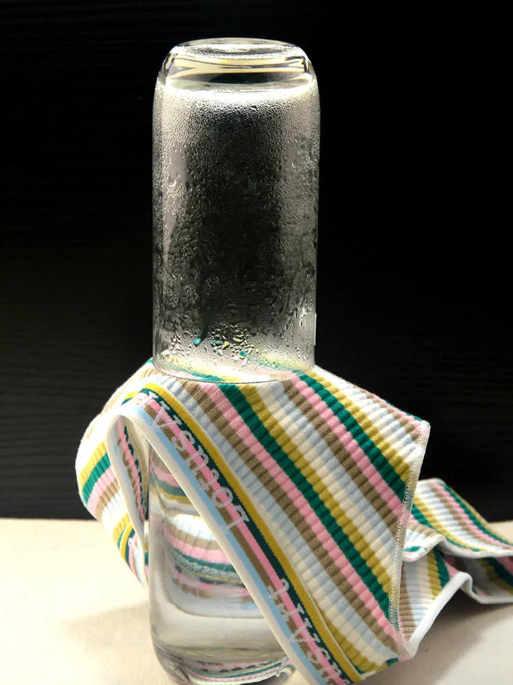 Colorful Striped Ribbed Cotton Briefs 