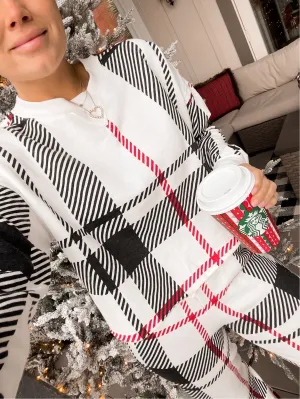 Colsie Plaid Fleece Sweatshirt- Size S (sold out online, we have matching pants)