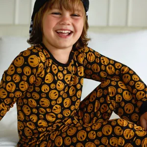 Copper Smiley Bamboo Long Sleeve Pajamas