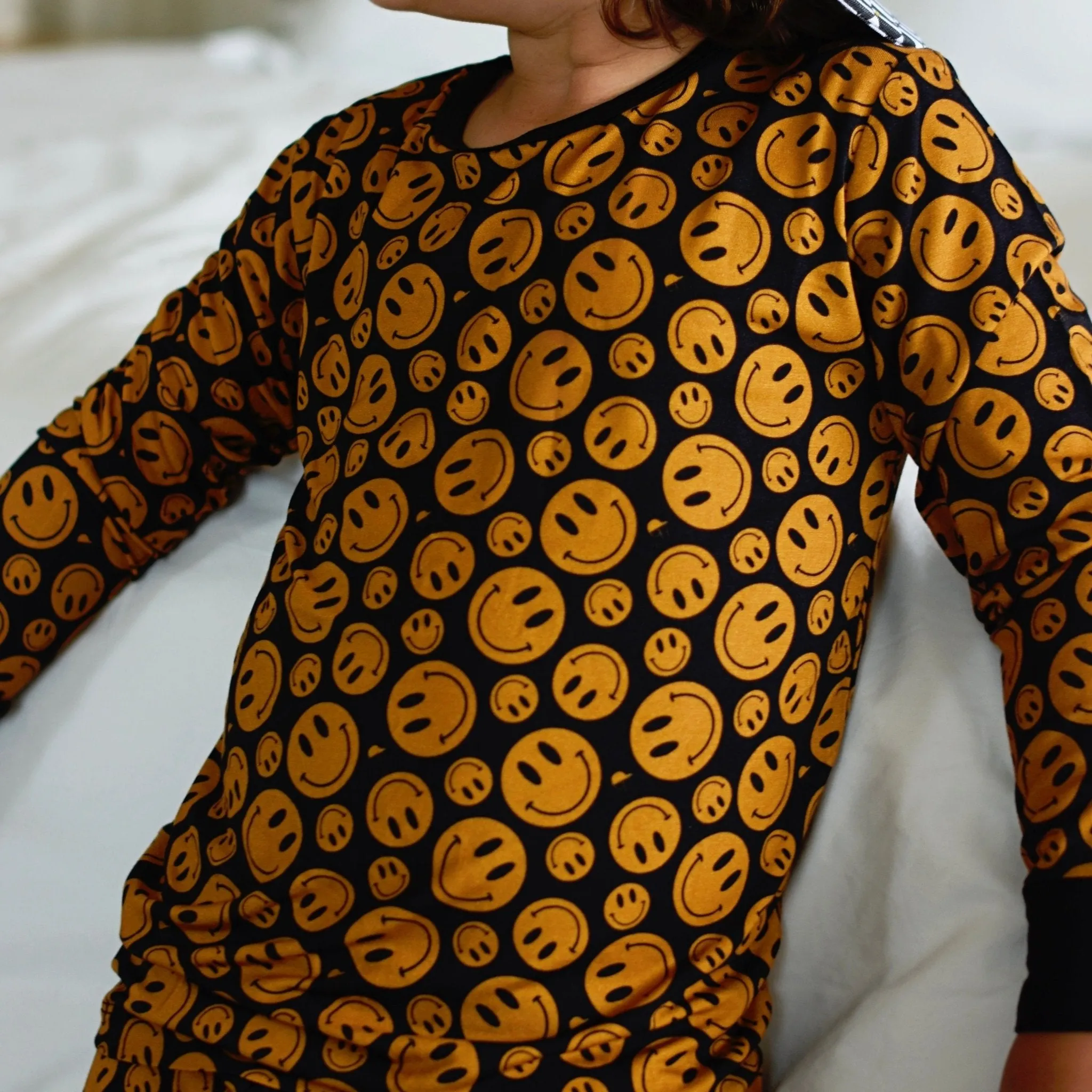 Copper Smiley Bamboo Long Sleeve Pajamas