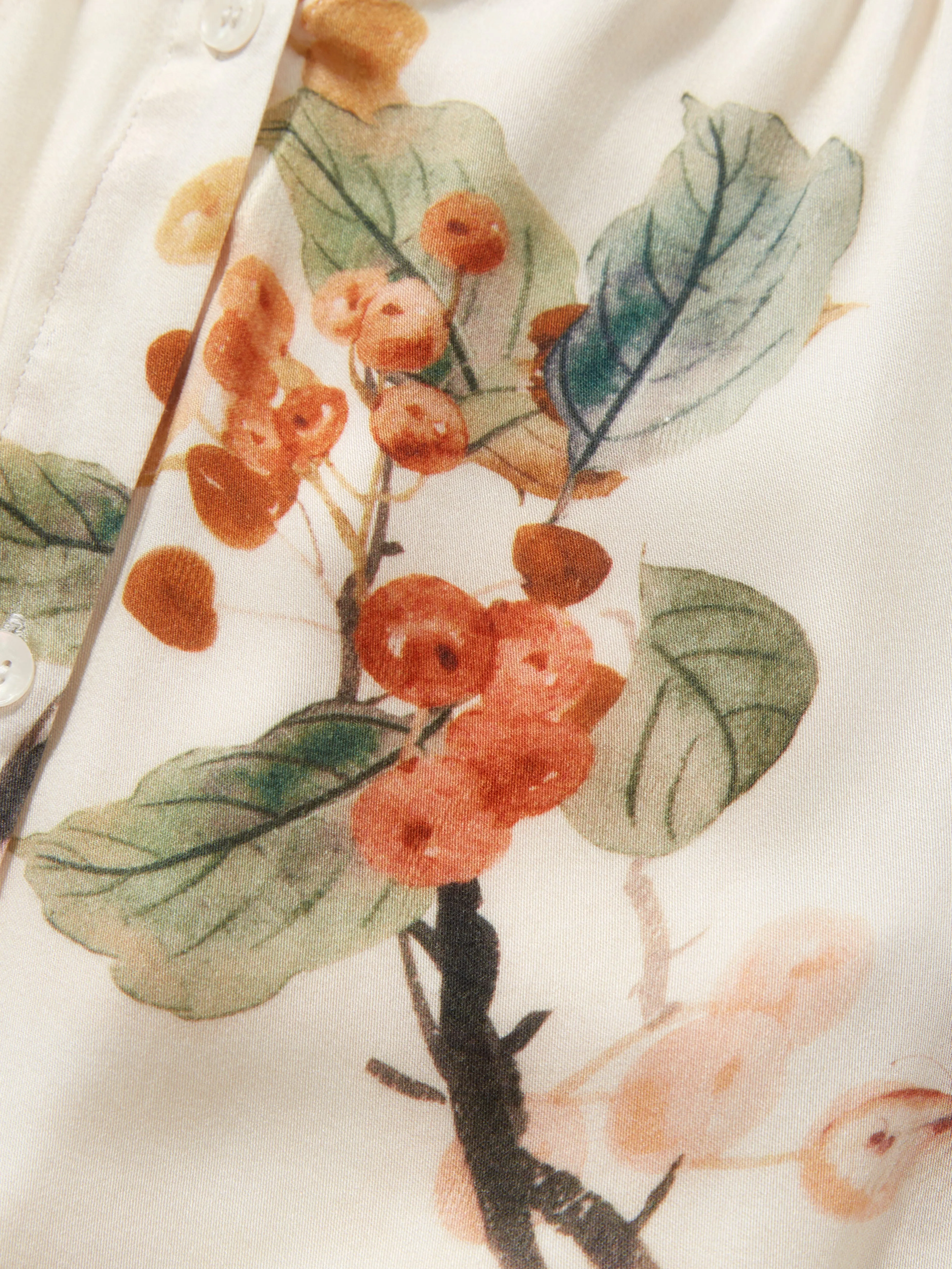 Cotton Fruit Print Long Sleeve Pajama Set