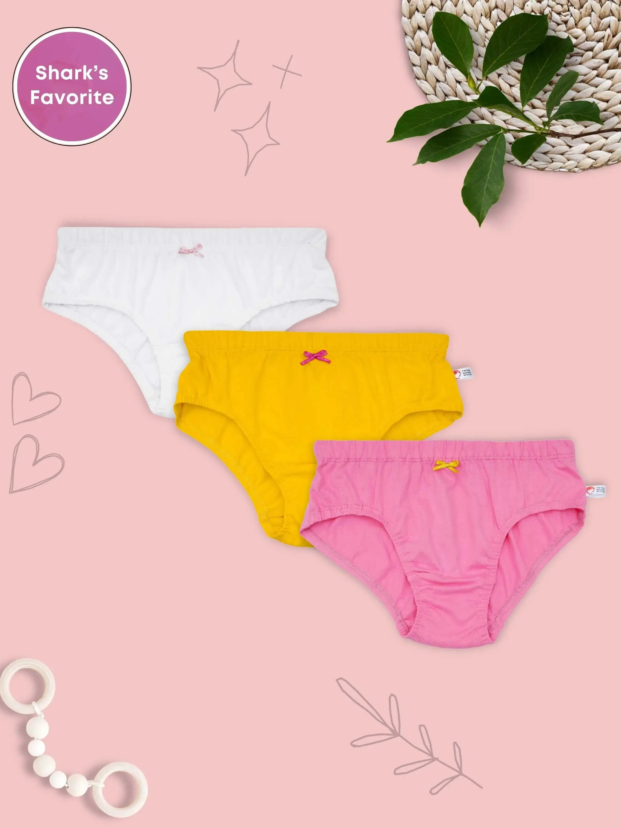 Cotton Hipster Briefs | Breathable | Elasticated Waistband | Solid Panties Pack-of-3