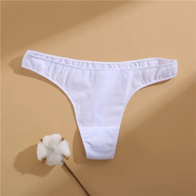 Cotton Mix Women's Panties Comfortable Underwear Low Waist Solid Color Briefs Plus Size Panty Lingerie