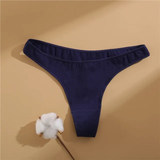 Cotton Mix Women's Panties Comfortable Underwear Low Waist Solid Color Briefs Plus Size Panty Lingerie