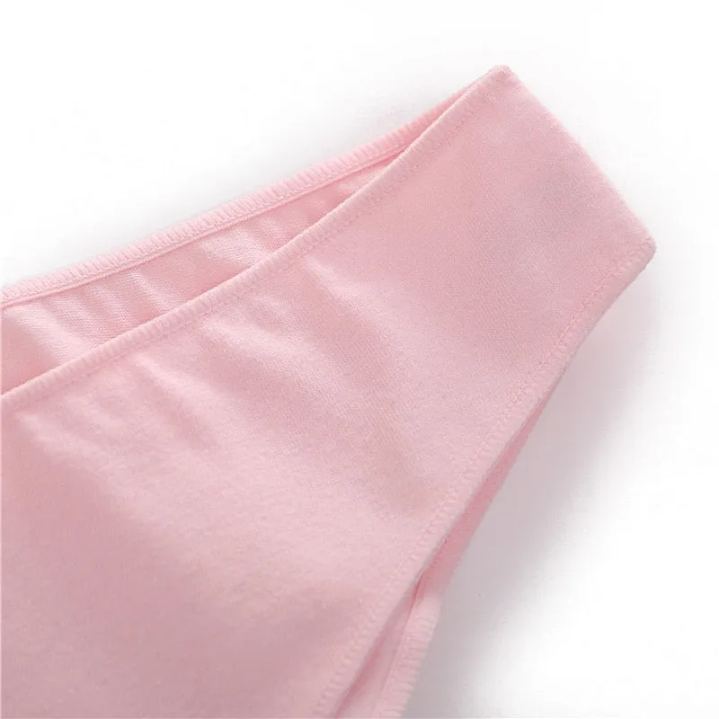 Cotton Mix Women's Panties Comfortable Underwear Low Waist Solid Color Briefs Plus Size Panty Lingerie