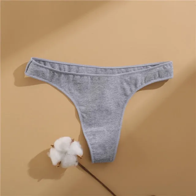 Cotton Mix Women's Panties Comfortable Underwear Low Waist Solid Color Briefs Plus Size Panty Lingerie