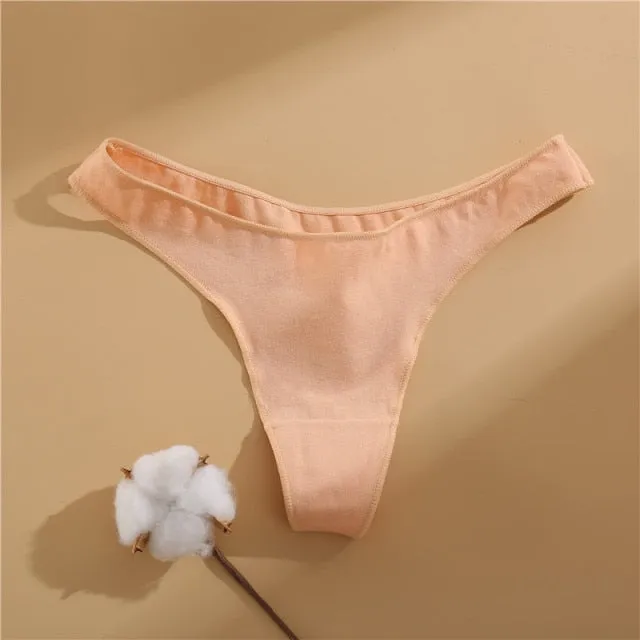 Cotton Mix Women's Panties Comfortable Underwear Low Waist Solid Color Briefs Plus Size Panty Lingerie