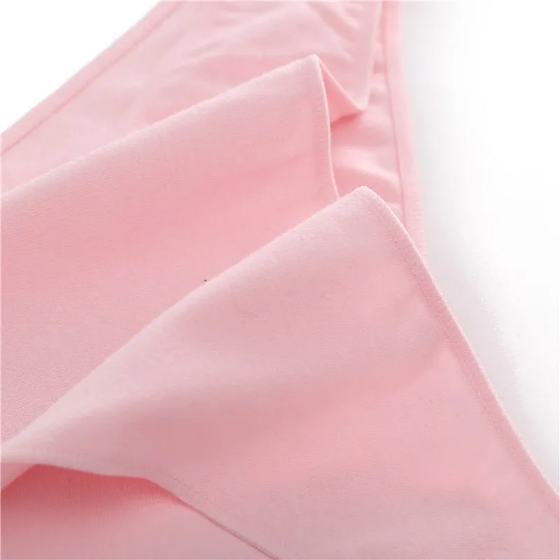 Cotton Mix Women's Panties Comfortable Underwear Low Waist Solid Color Briefs Plus Size Panty Lingerie