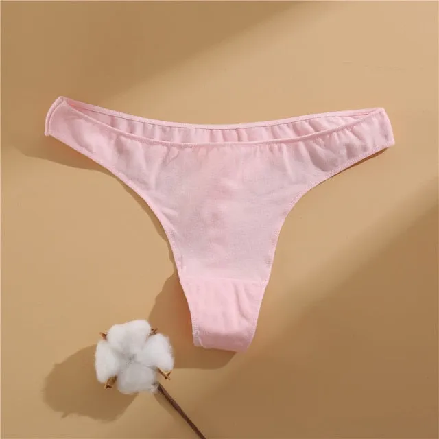 Cotton Mix Women's Panties Comfortable Underwear Low Waist Solid Color Briefs Plus Size Panty Lingerie