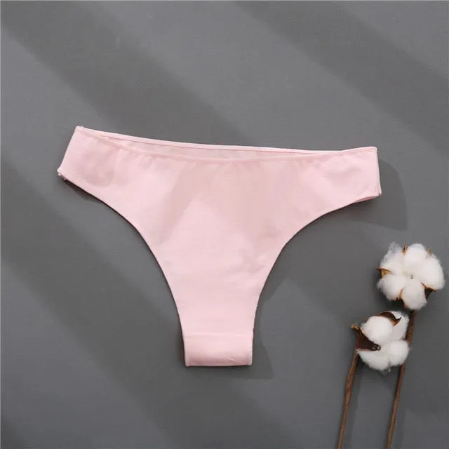 Cotton Mix Women's Panties Comfortable Underwear Low Waist Solid Color Briefs Plus Size Panty Lingerie