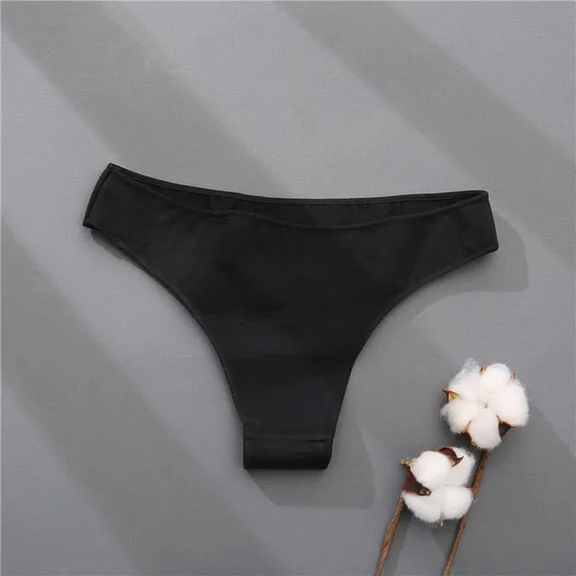 Cotton Mix Women's Panties Comfortable Underwear Low Waist Solid Color Briefs Plus Size Panty Lingerie