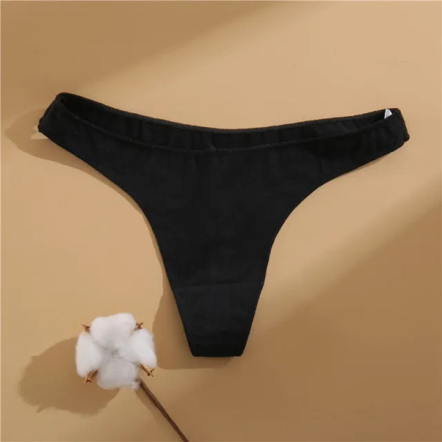 Cotton Mix Women's Panties Comfortable Underwear Low Waist Solid Color Briefs Plus Size Panty Lingerie
