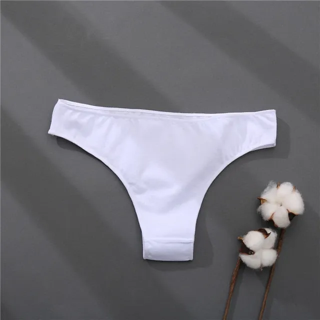 Cotton Mix Women's Panties Comfortable Underwear Low Waist Solid Color Briefs Plus Size Panty Lingerie