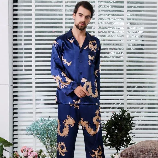Couple Long Sleeve 2 Piece Bright Sleepwear Set