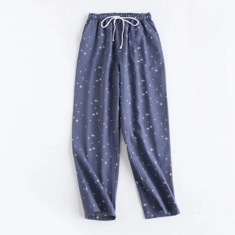Couples Cotton Gauze Sleep Pants